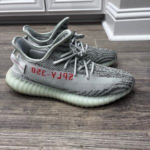 Yeezy Adidas Boost 350 V2 in Blue Tint/Grey Three/High Risk Red